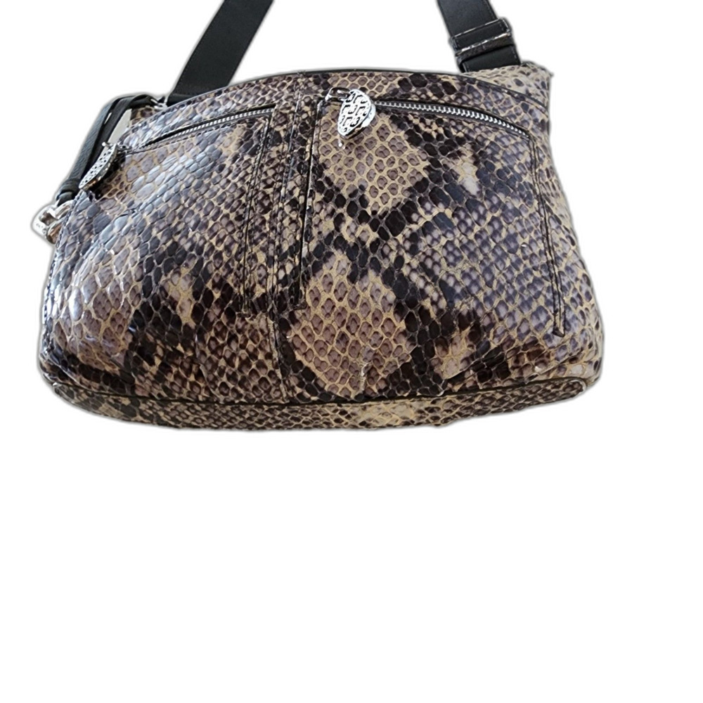 Brighton Faux Python Snakeskin Handbag Crossbody - image 7